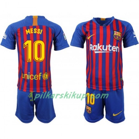 Koszulka FC Barcelona Messi 10 Dziecięcy Domowe 2018-19 Koszulki Piłkarskie Krótki Rękaw